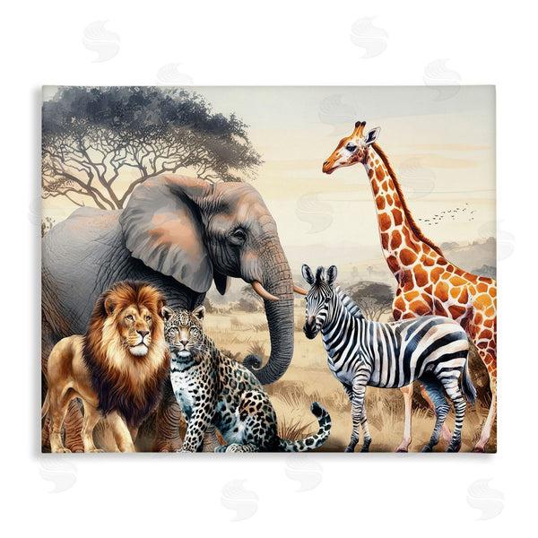 stupell industries Nicole DeCamp | Grouped Jungle Animals Wall Art
