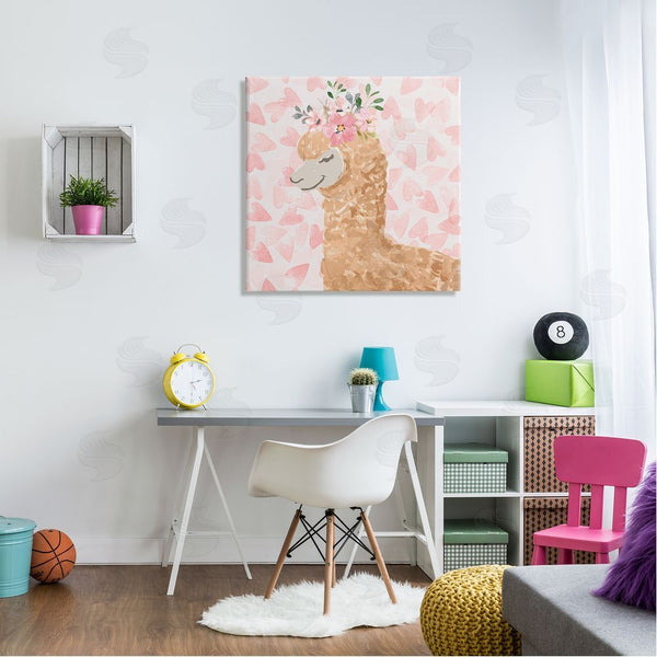 Stupell Industries Nicole DeCamp | Heart Pattern Smiling Alpaca Wall Art