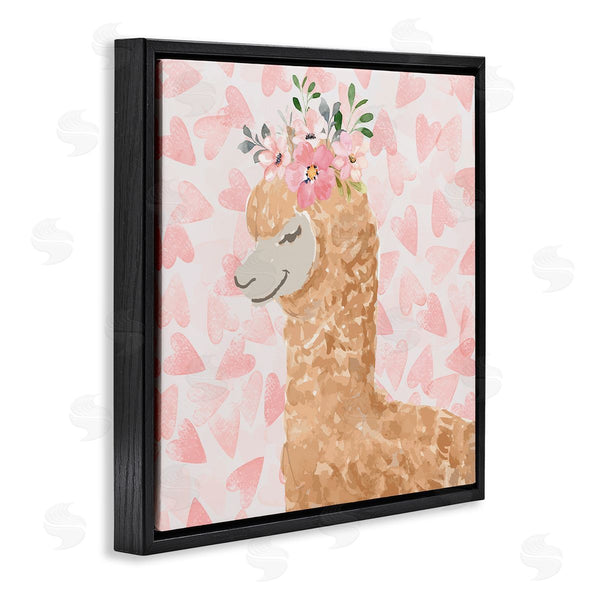 Stupell Industries Nicole DeCamp | Heart Pattern Smiling Alpaca Wall Art
