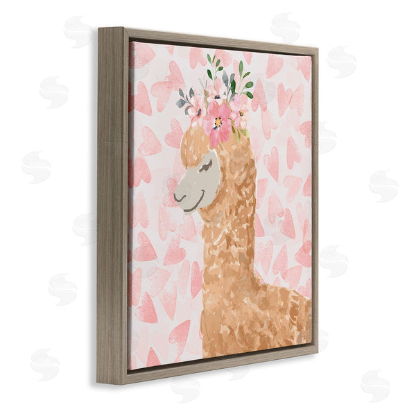 Stupell Industries Nicole DeCamp | Heart Pattern Smiling Alpaca Wall Art