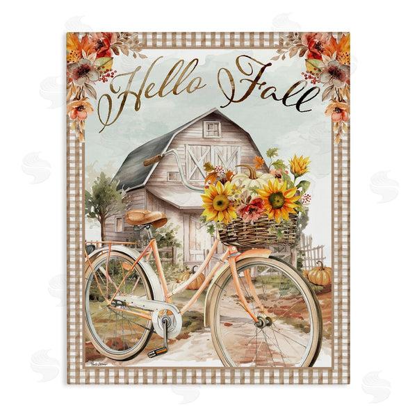stupell industries Nicole DeCamp | Hello Fall Cottage Bicycle