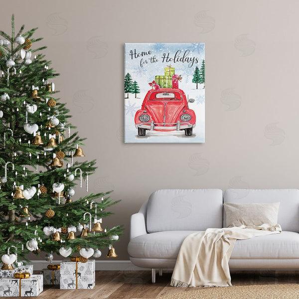 Stupell Industries Nicole DeCamp | Home For Holidays Antique Car Carrying Christmas Gifts Wall Art