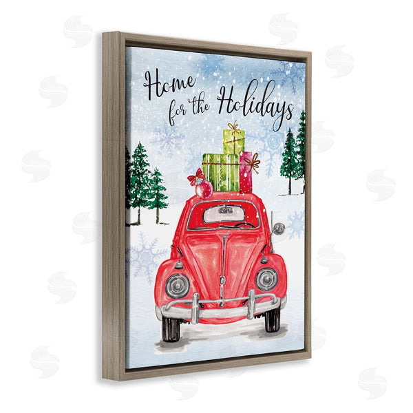 Stupell Industries Nicole DeCamp | Home For Holidays Antique Car Carrying Christmas Gifts Wall Art