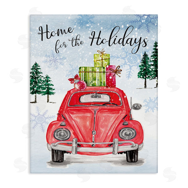 stupell industries Nicole DeCamp | Home For Holidays Antique Car Carrying Christmas Gifts Wall Art