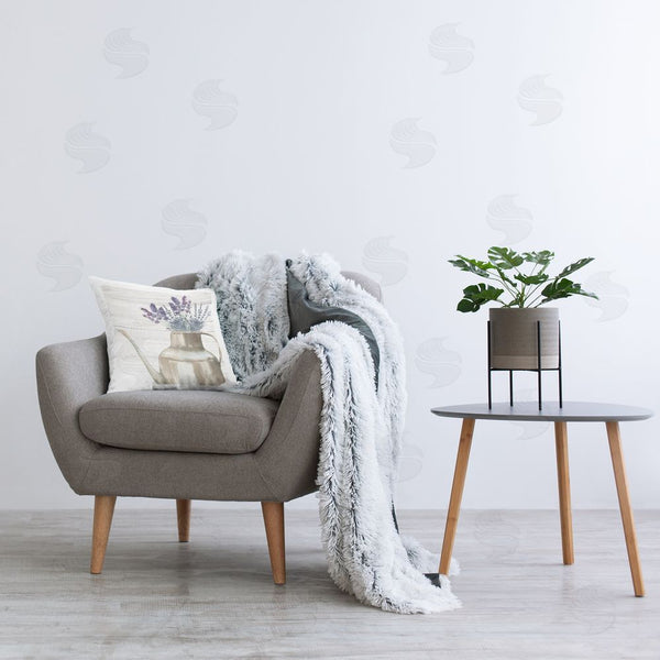 Stupell Industries Nicole DeCamp | Lavender Herbs Country Vase Printed Throw Pillow