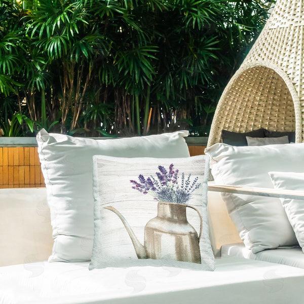 Stupell Industries Nicole DeCamp | Lavender Herbs Country Vase Printed Throw Pillow