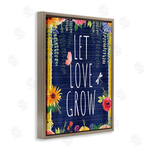 Stupell Industries Nicole DeCamp | Let Love Grow Floral Border