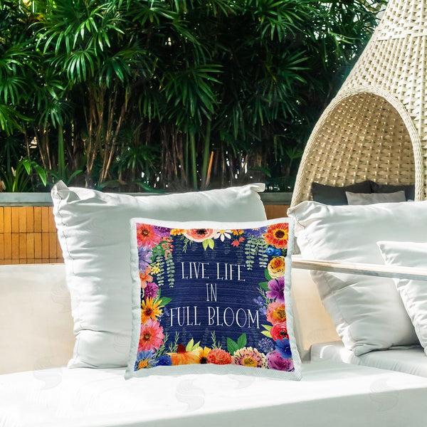 Stupell Industries Nicole DeCamp | Live Life In Full Bloom Printed Throw Pillow