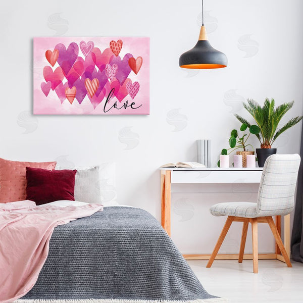 Stupell Industries Nicole DeCamp | Love With Layered Hearts Wall Art