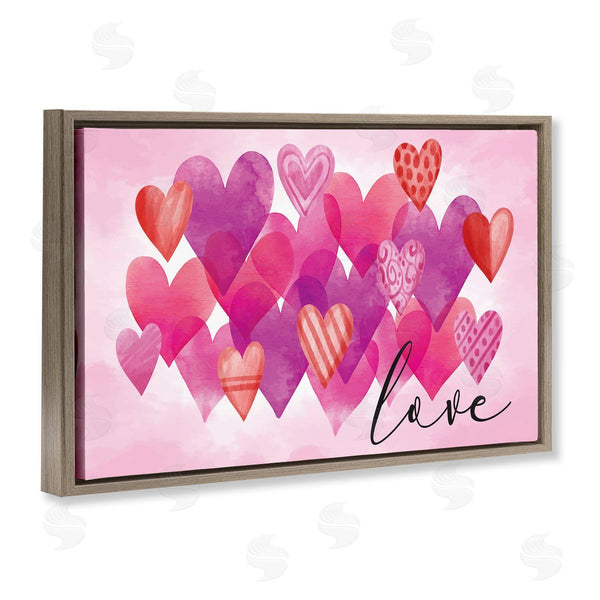 Stupell Industries Nicole DeCamp | Love With Layered Hearts Wall Art