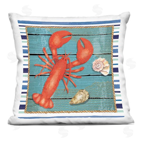 stupell industries Nicole DeCamp | Marine Lobster Nautical Rope Border Printed Throw Pillow