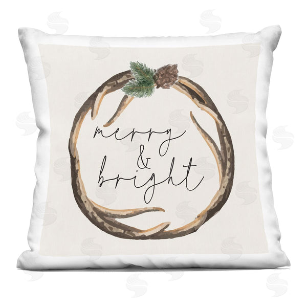 stupell industries Nicole DeCamp | Merry & Bright Woodsy Holiday Printed Throw Pillow
