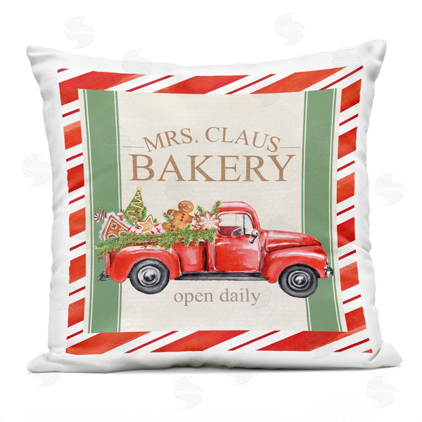 Stupell Industries Nicole DeCamp | Mrs. Claus Bakery Christmas Pattern Printed Throw Pillow