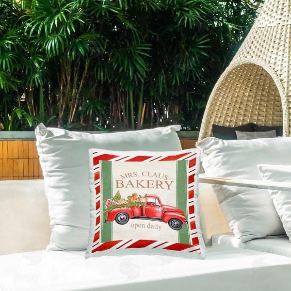 Stupell Industries Nicole DeCamp | Mrs. Claus Bakery Christmas Pattern Printed Throw Pillow