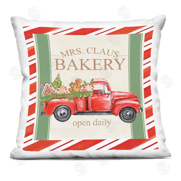stupell industries Nicole DeCamp | Mrs. Claus Bakery Christmas Pattern Printed Throw Pillow