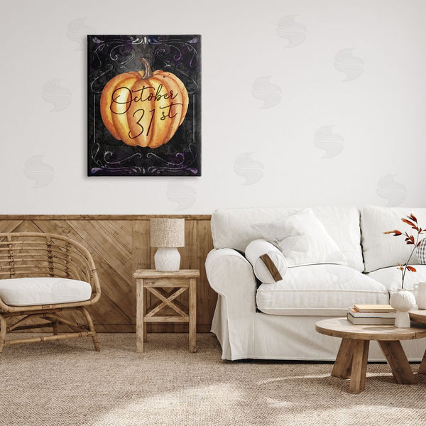 Stupell Industries Nicole DeCamp | October 31st Halloween Pumpkin Wall Art