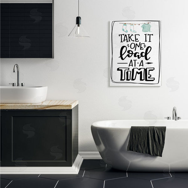 Stupell Industries Nicole DeCamp | One Load At A Time Laundry Humor Clothesline Wall Art