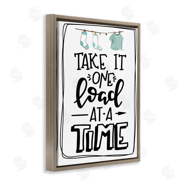 Stupell Industries Nicole DeCamp | One Load At A Time Laundry Humor Clothesline Wall Art