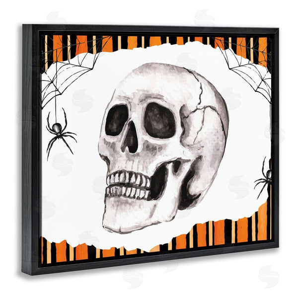 Stupell Industries Nicole DeCamp | Orange & Black Striped Skull Wall Art