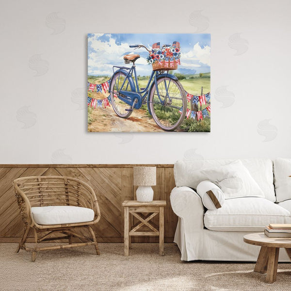 Stupell Industries Nicole DeCamp | Patriotic Bike & Banners Wall Art