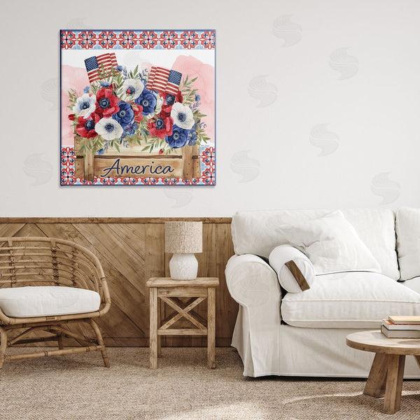 Stupell Industries Nicole DeCamp | Patriotic Poppies Bouquet Wall Art