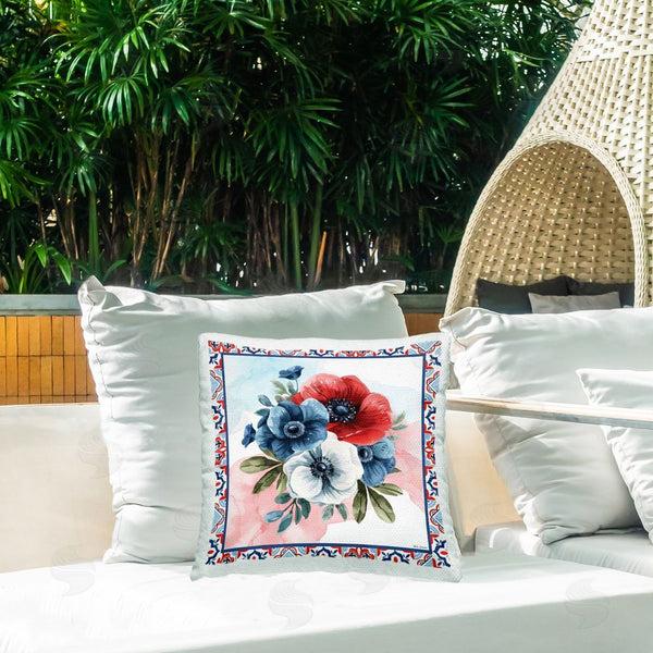 Stupell Industries Nicole DeCamp | Patriotic Poppies Bundle Printed Throw Pillow