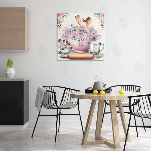 Stupell Industries Nicole DeCamp | Pink Florals & Utensils Wall Art