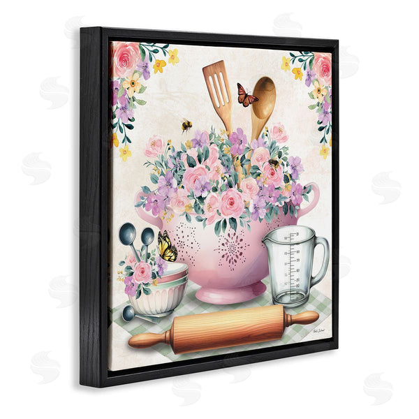 Stupell Industries Nicole DeCamp | Pink Florals & Utensils Wall Art