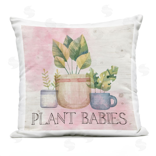 Stupell Industries Nicole DeCamp | Plant Babies Potted Greenery Garden Printed Throw Pillow