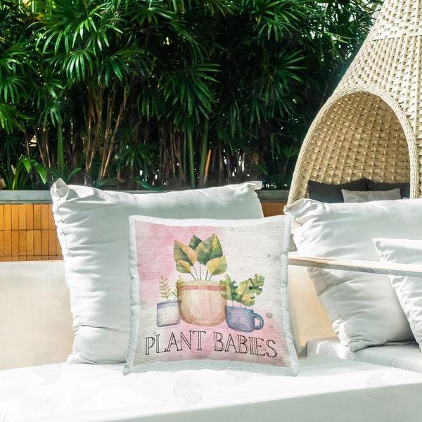 Stupell Industries Nicole DeCamp | Plant Babies Potted Greenery Garden Printed Throw Pillow