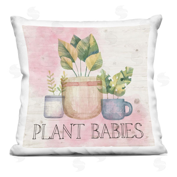 stupell industries Nicole DeCamp | Plant Babies Potted Greenery Garden Printed Throw Pillow