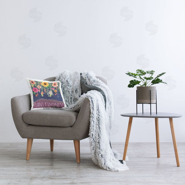 Stupell Industries Nicole DeCamp | Plant Kindness With Florals Printed Throw Pillow