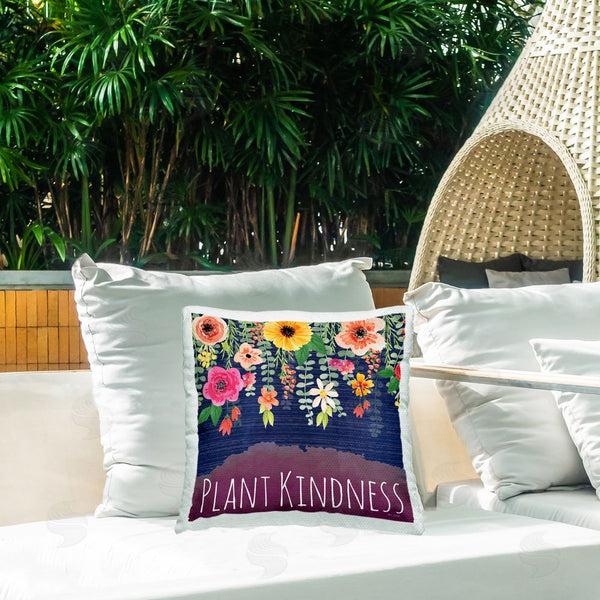 Stupell Industries Nicole DeCamp | Plant Kindness With Florals Printed Throw Pillow
