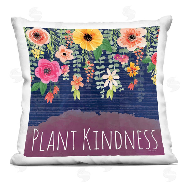 stupell industries Nicole DeCamp | Plant Kindness with Florals Printed Throw Pillow