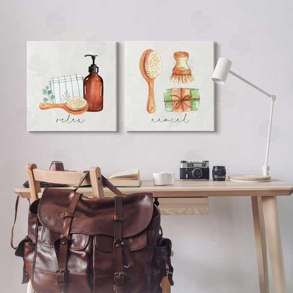 Stupell Industries Nicole DeCamp | Relax Unwind Bathroom Spa Wall Art