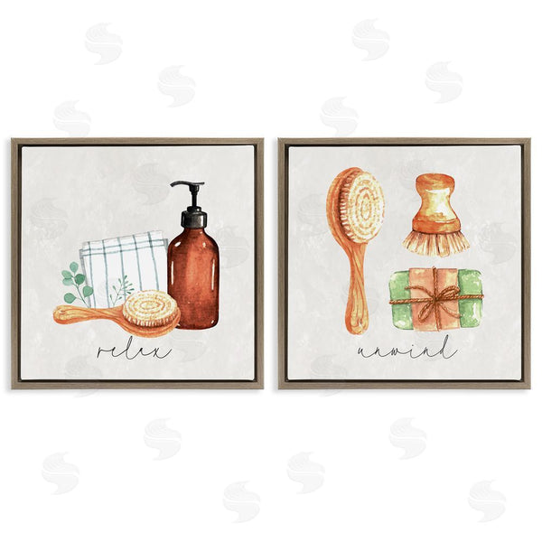 Stupell Industries Nicole DeCamp | Relax Unwind Bathroom Spa Wall Art