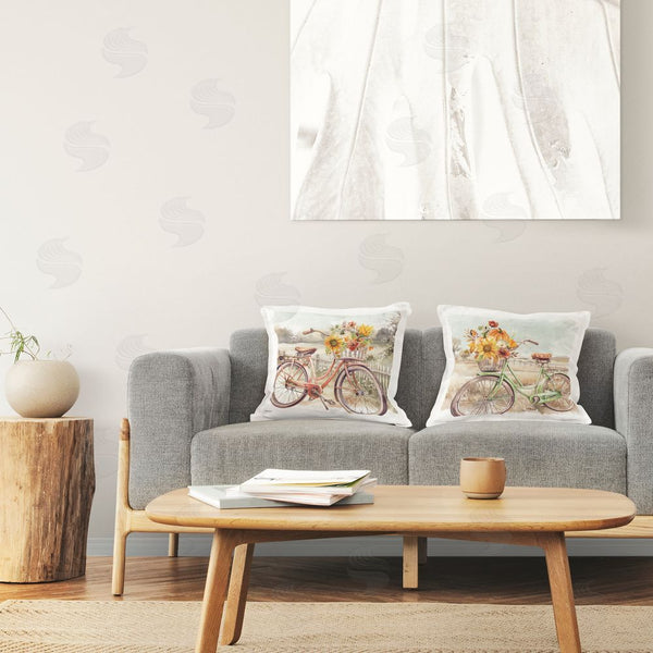 Stupell Industries Nicole DeCamp | Rustic Autumnal Bicycles Printed Throw Pillow Set