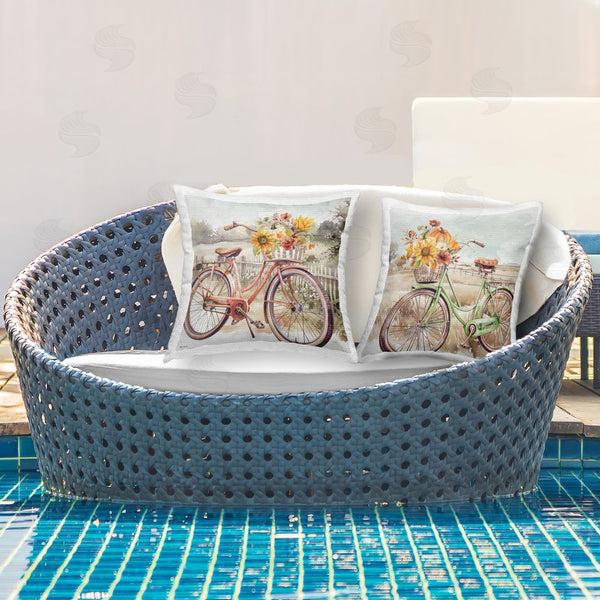 Stupell Industries Nicole DeCamp | Rustic Autumnal Bicycles Printed Throw Pillow Set