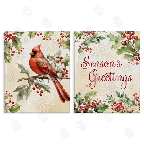 stupell industries Nicole DeCamp | Season's Greetings and Cardinal