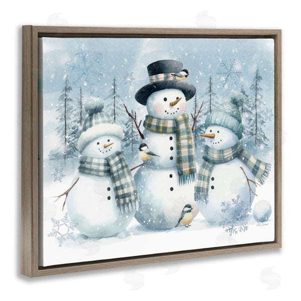 Stupell Industries Nicole DeCamp | Snowmen Trio And Bird Wall Art