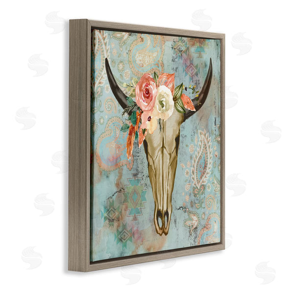 Stupell Industries Nicole DeCamp | Southwestern Paisley Animal Skull Wall Art