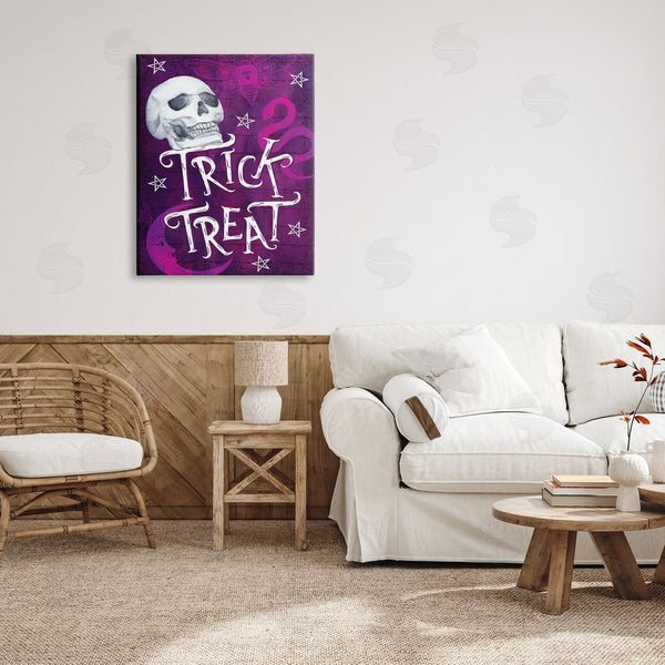Stupell Industries Nicole DeCamp | Trick Or Treat Purple Halloween Wall Art