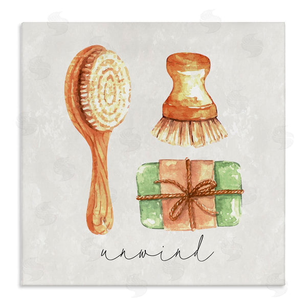 stupell industries Nicole DeCamp | Unwind Phrase Bath Spa Wall Art