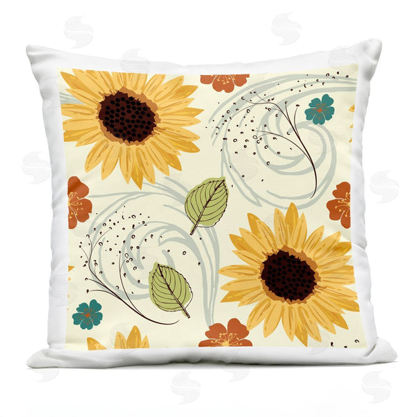 Stupell Industries Nicole DeCamp | Warm Sunflower Botanicals Pattern Printed Throw Pillow