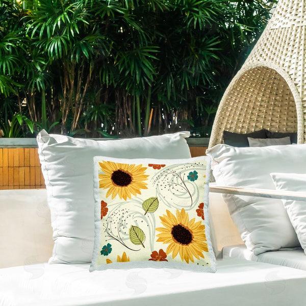 Stupell Industries Nicole DeCamp | Warm Sunflower Botanicals Pattern Printed Throw Pillow