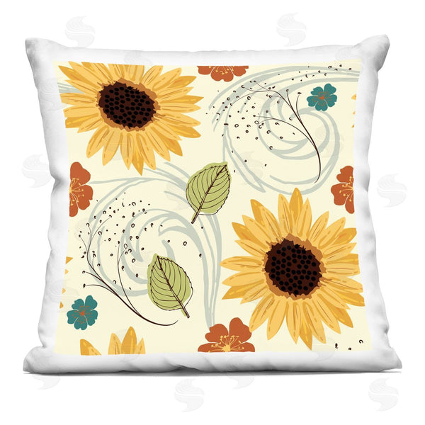 stupell industries Nicole DeCamp | Warm Sunflower Botanicals Pattern Printed Throw Pillow