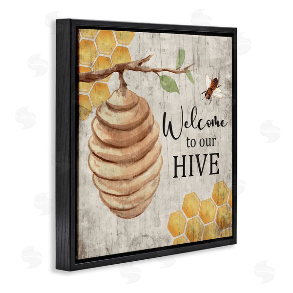 Stupell Industries Nicole DeCamp | Welcome To Our Hive Honeycomb Pattern Wall Art