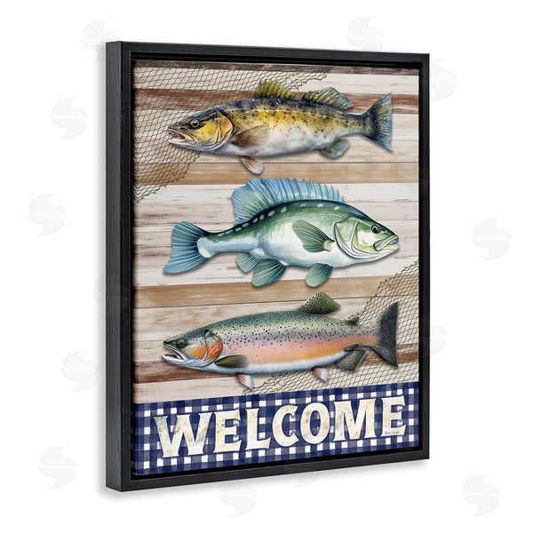 Stupell Industries Nicole DeCamp | Welcome With Rustic Fish
