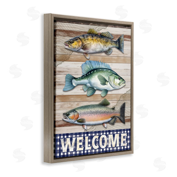Stupell Industries Nicole DeCamp | Welcome With Rustic Fish