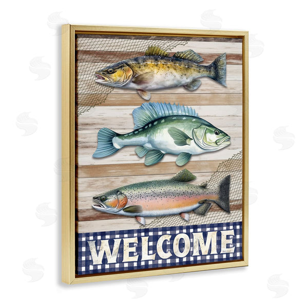 Stupell Industries Nicole DeCamp | Welcome With Rustic Fish